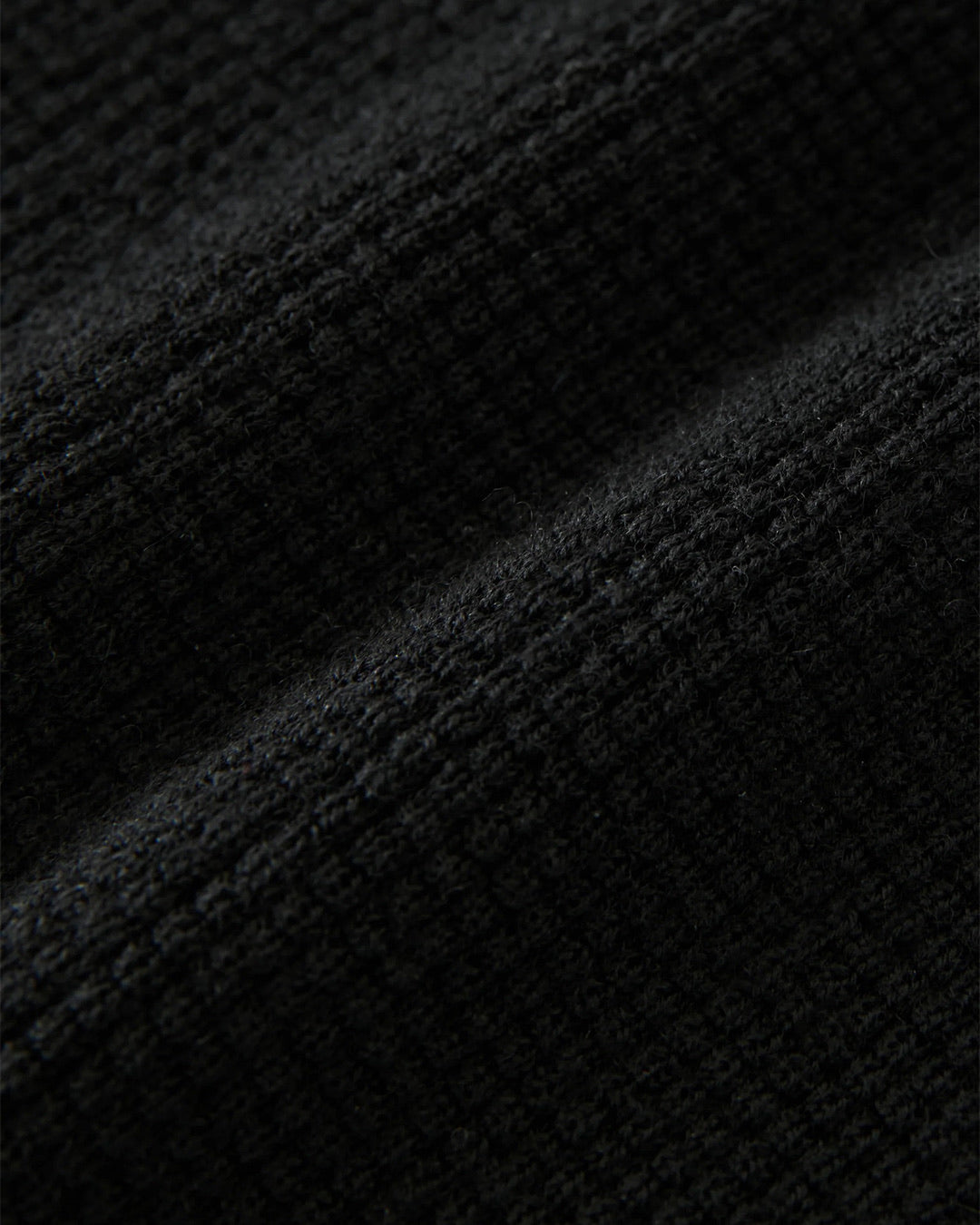 Black Portland Cashmere Waffle Knit