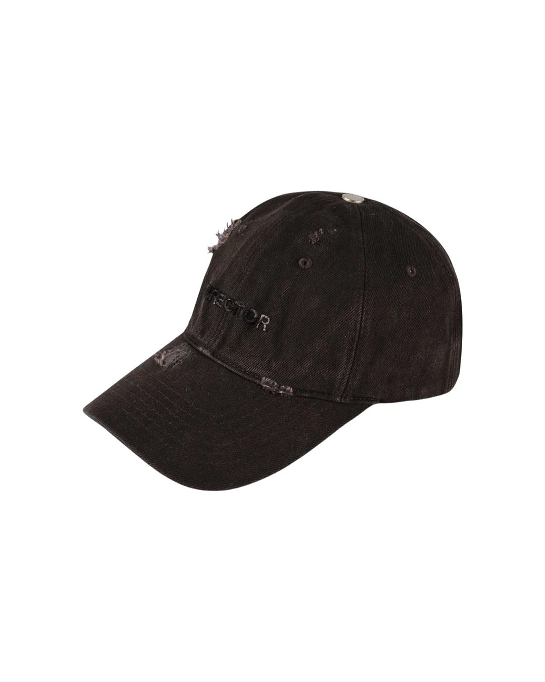 Black Director Damaged Denim Cap