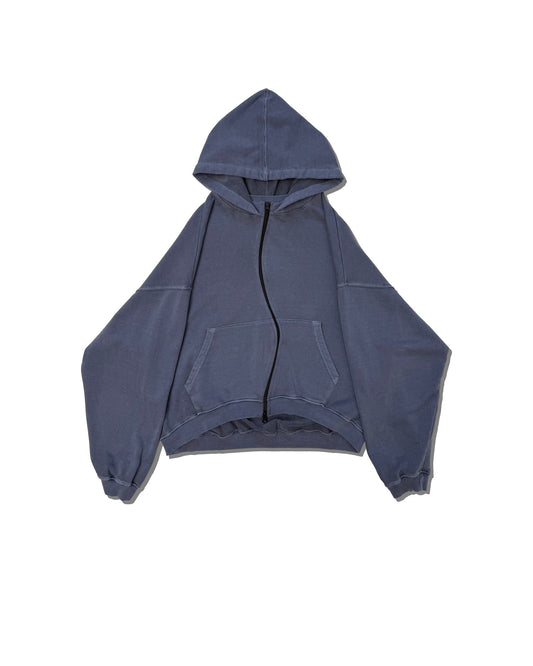 FFFPOSTALSERVICE Ghost Lilac Curved Zip-Up Round Hem Hoodie