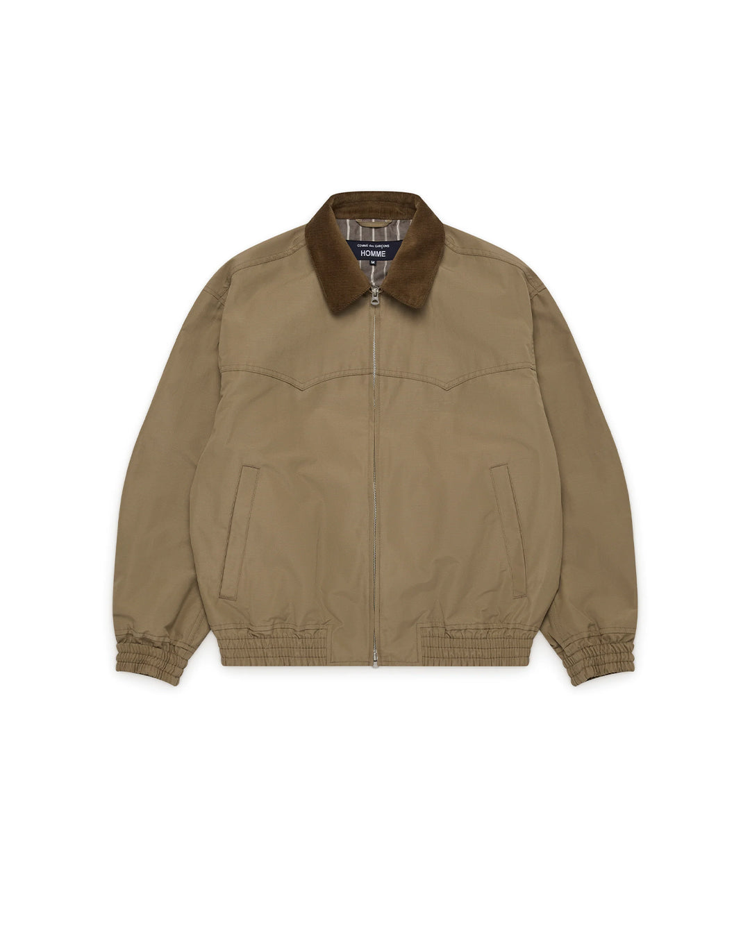 Beige Polyester Ramie Weather Jacket