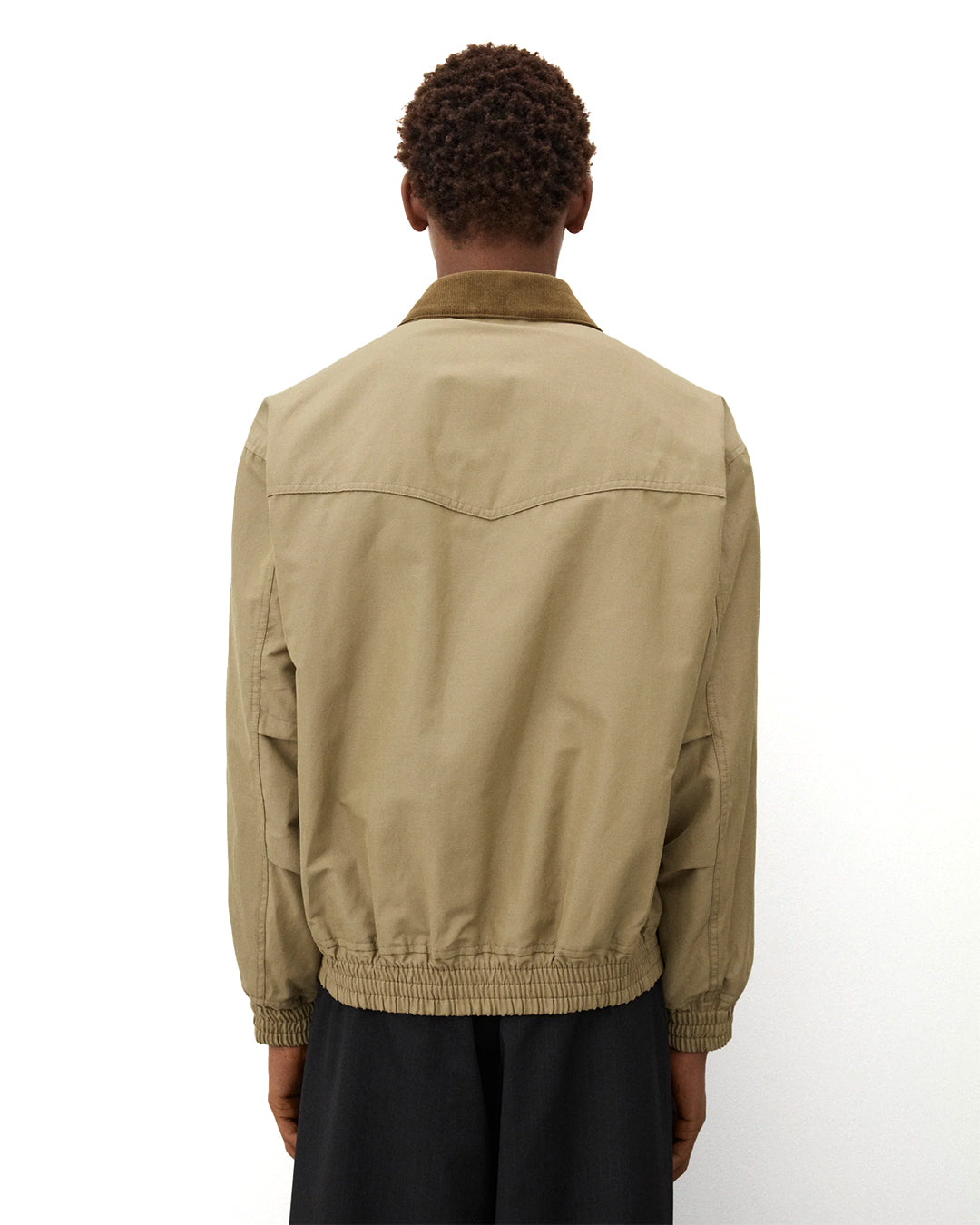 Beige Polyester Ramie Weather Jacket