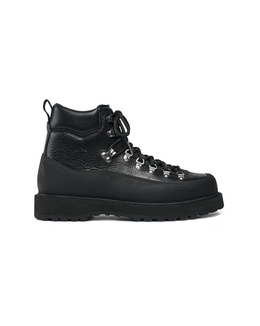 Black Bovine Leather Roccia Vet Gomma