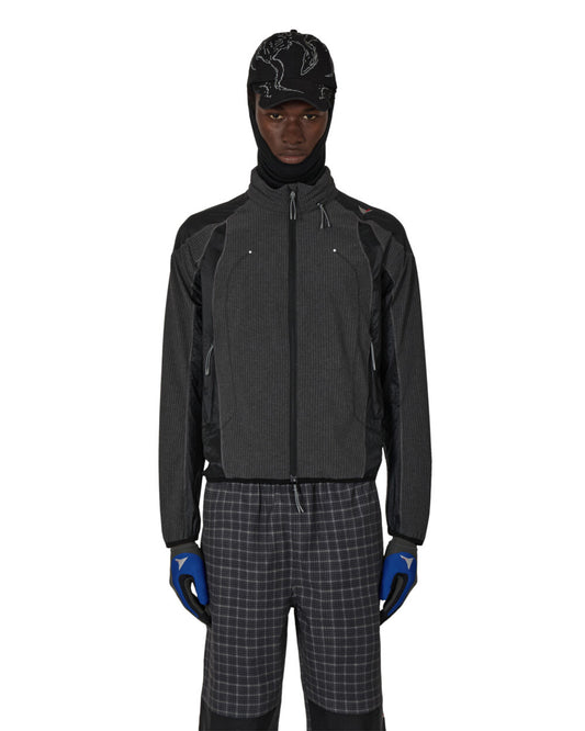 Black Numb Pinstriped Hooded Wind Jacket