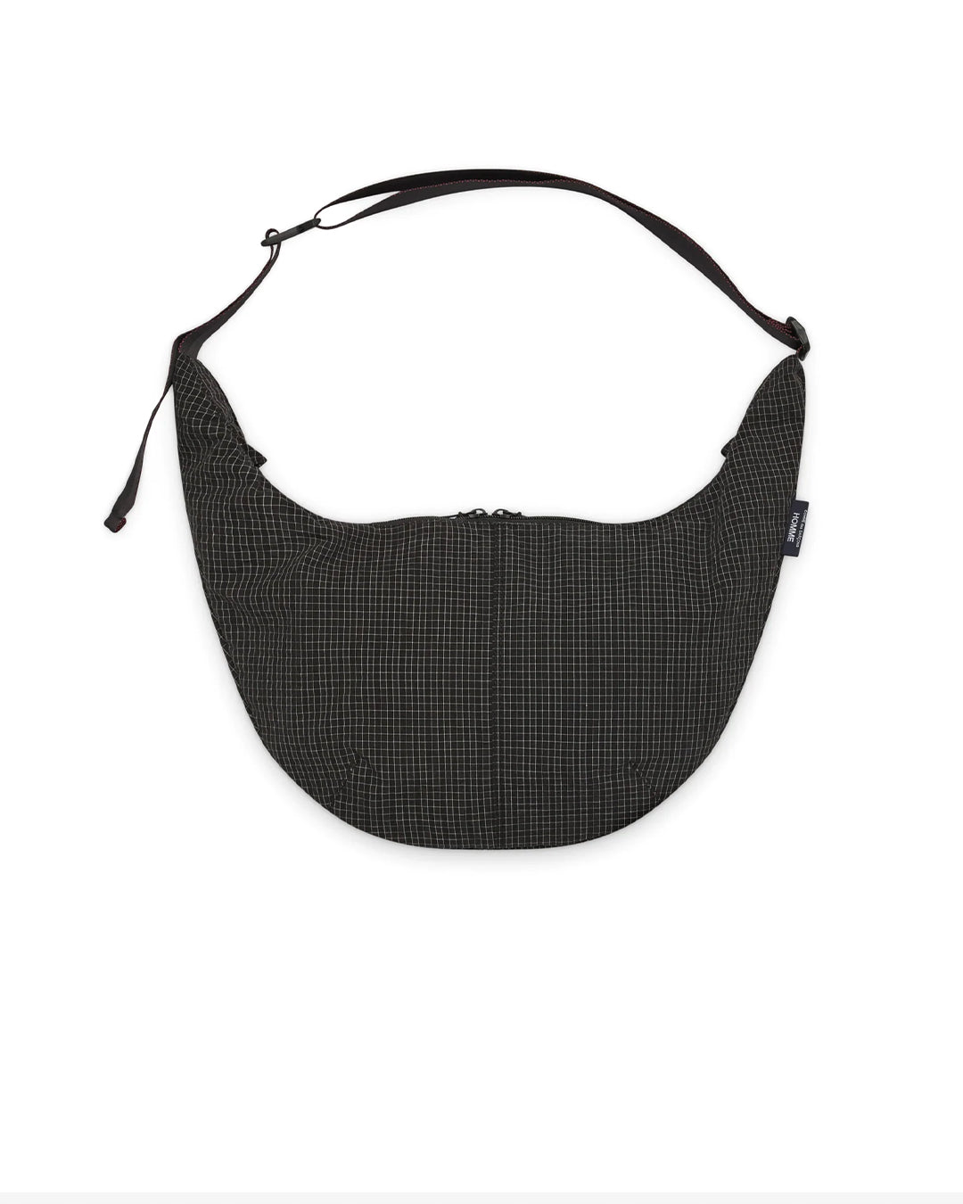 Black/White polyester grid check pattern Crossbody Bag