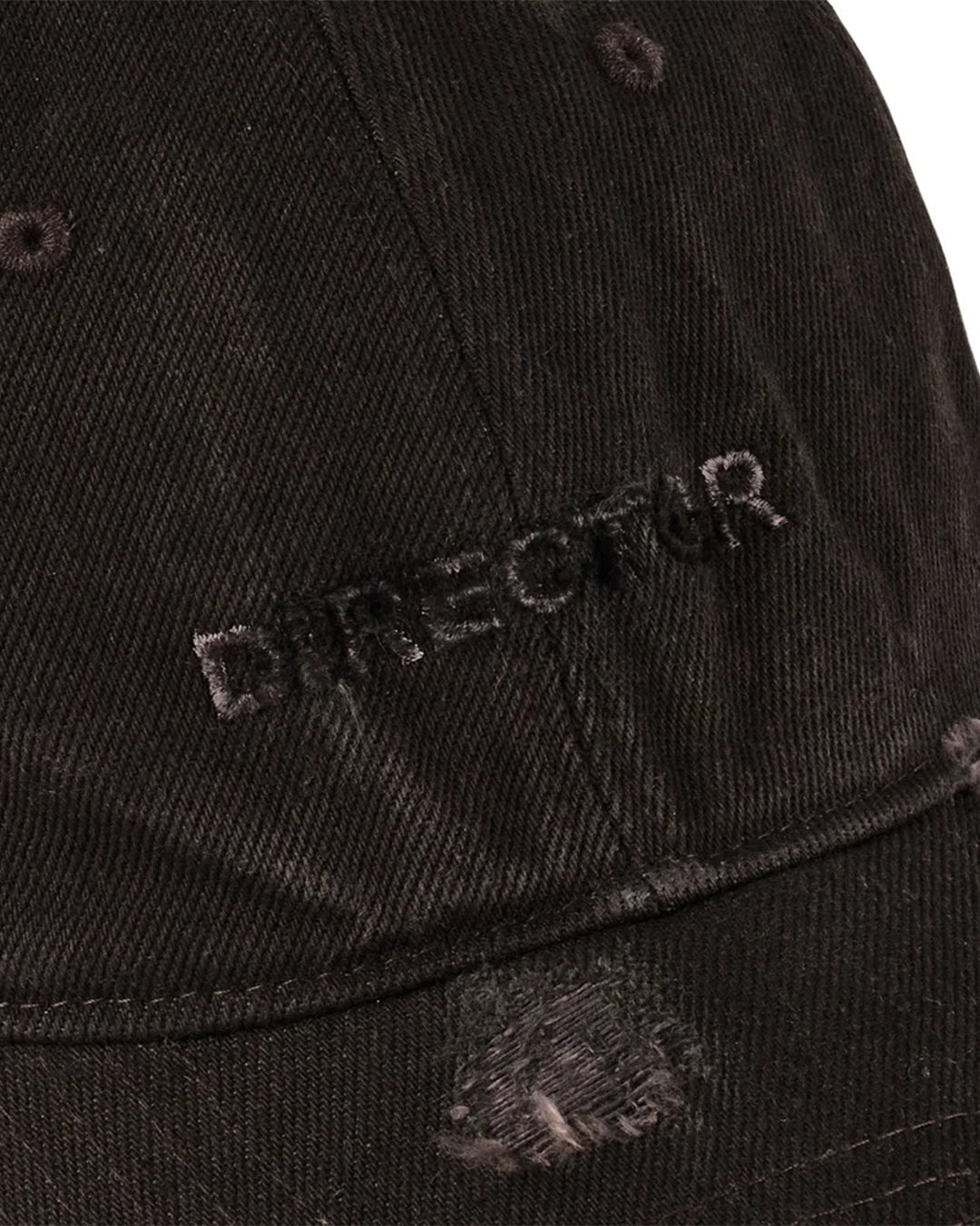 Black Director Damaged Denim Cap