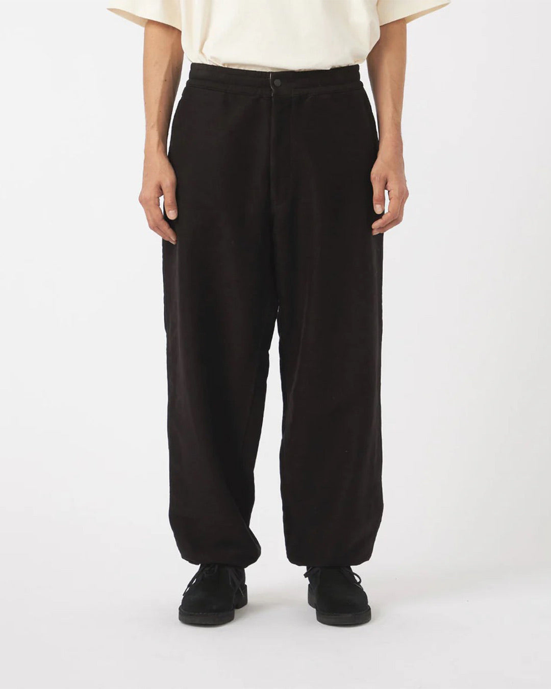 Black Velveteen Deck Pants