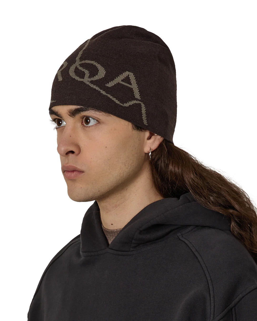 Brown Logo Wool Beanie