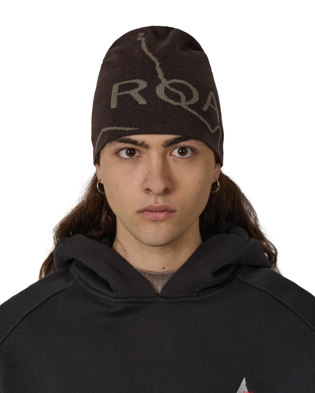 Brown Logo Wool Beanie