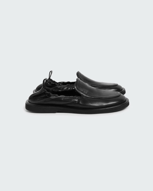 Black Donovan Elastic Back Leather Loafer