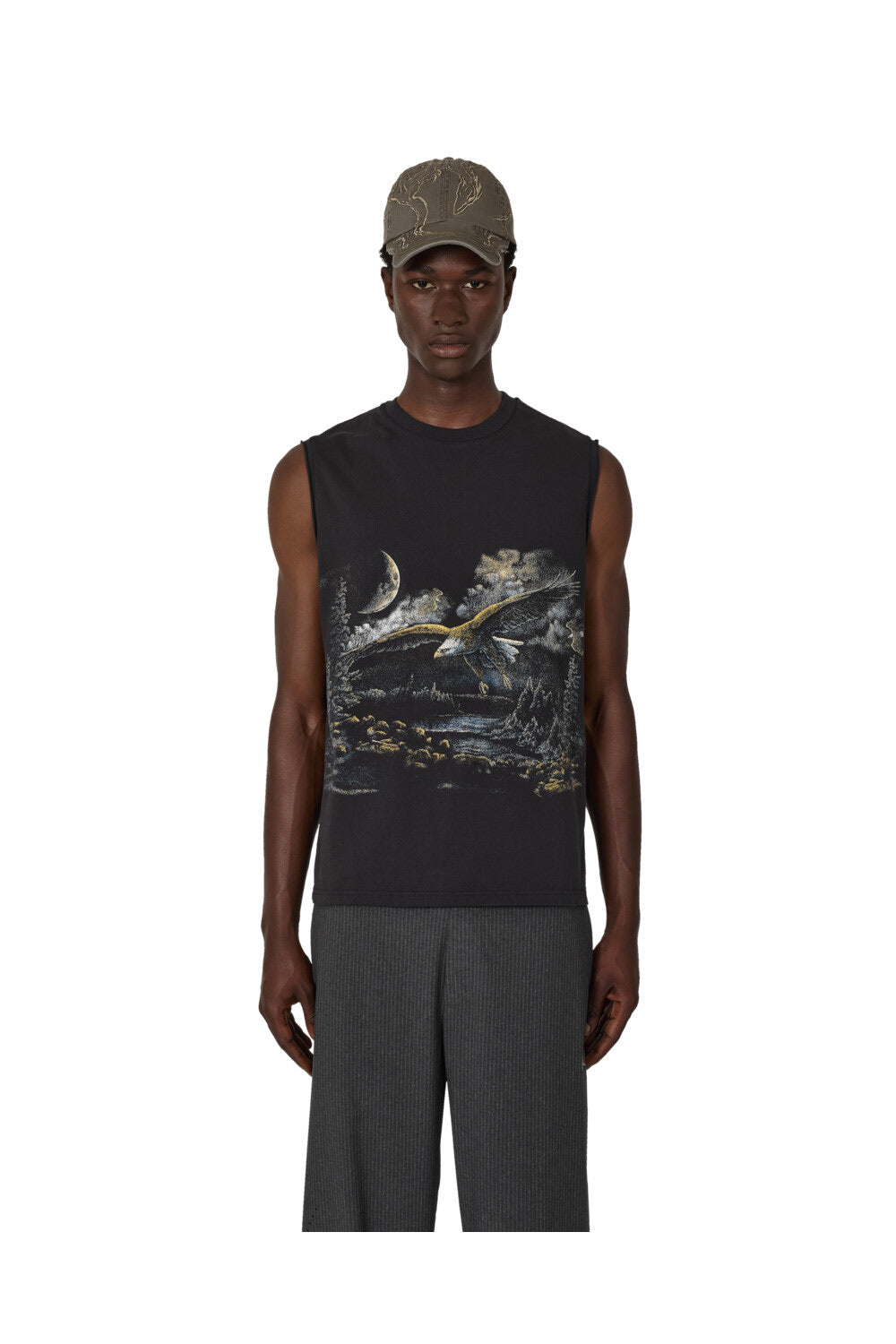 Washed Black Fai Sleeveless Tee