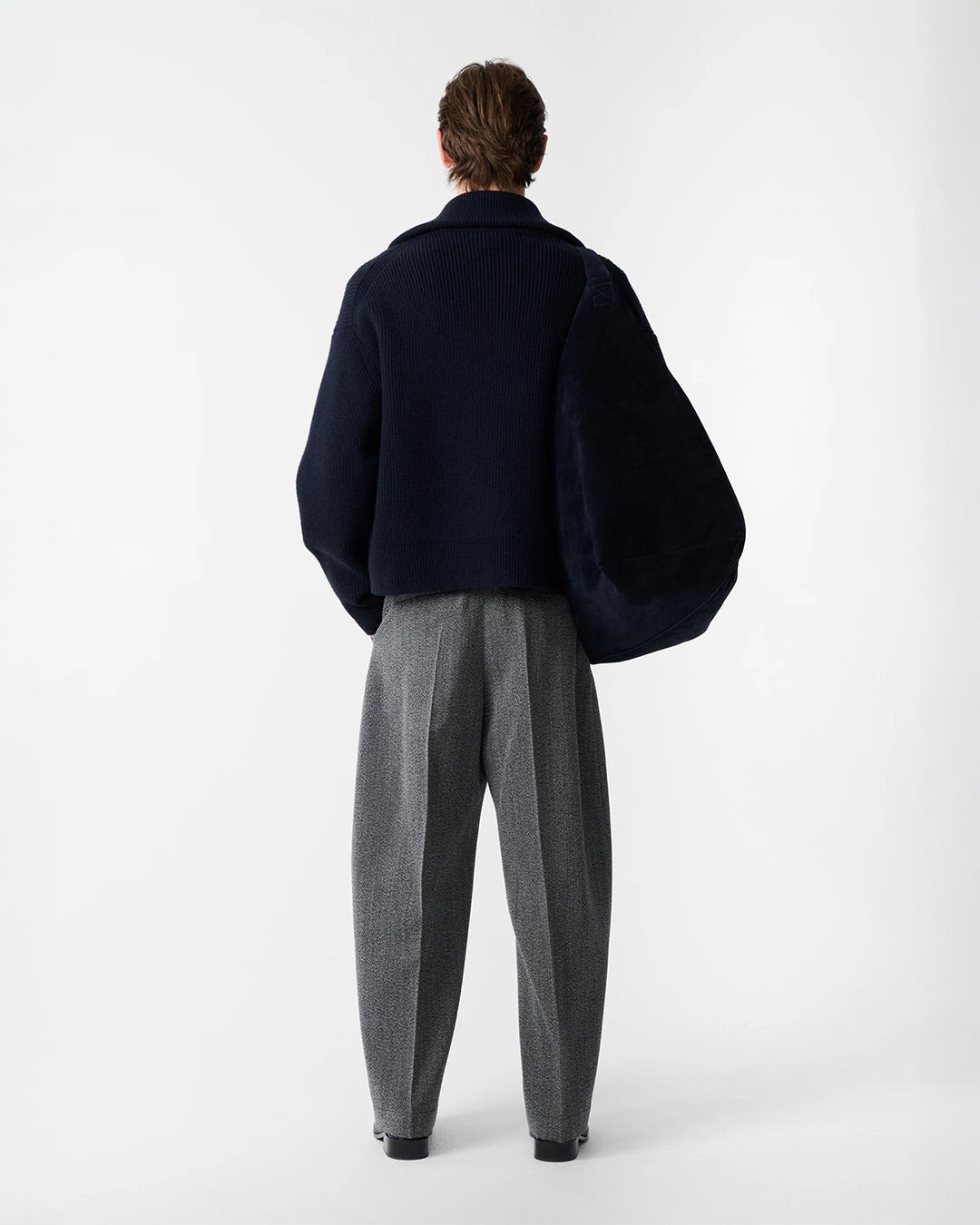 Darkest Navy Sandos Rib Zip Though Jumper