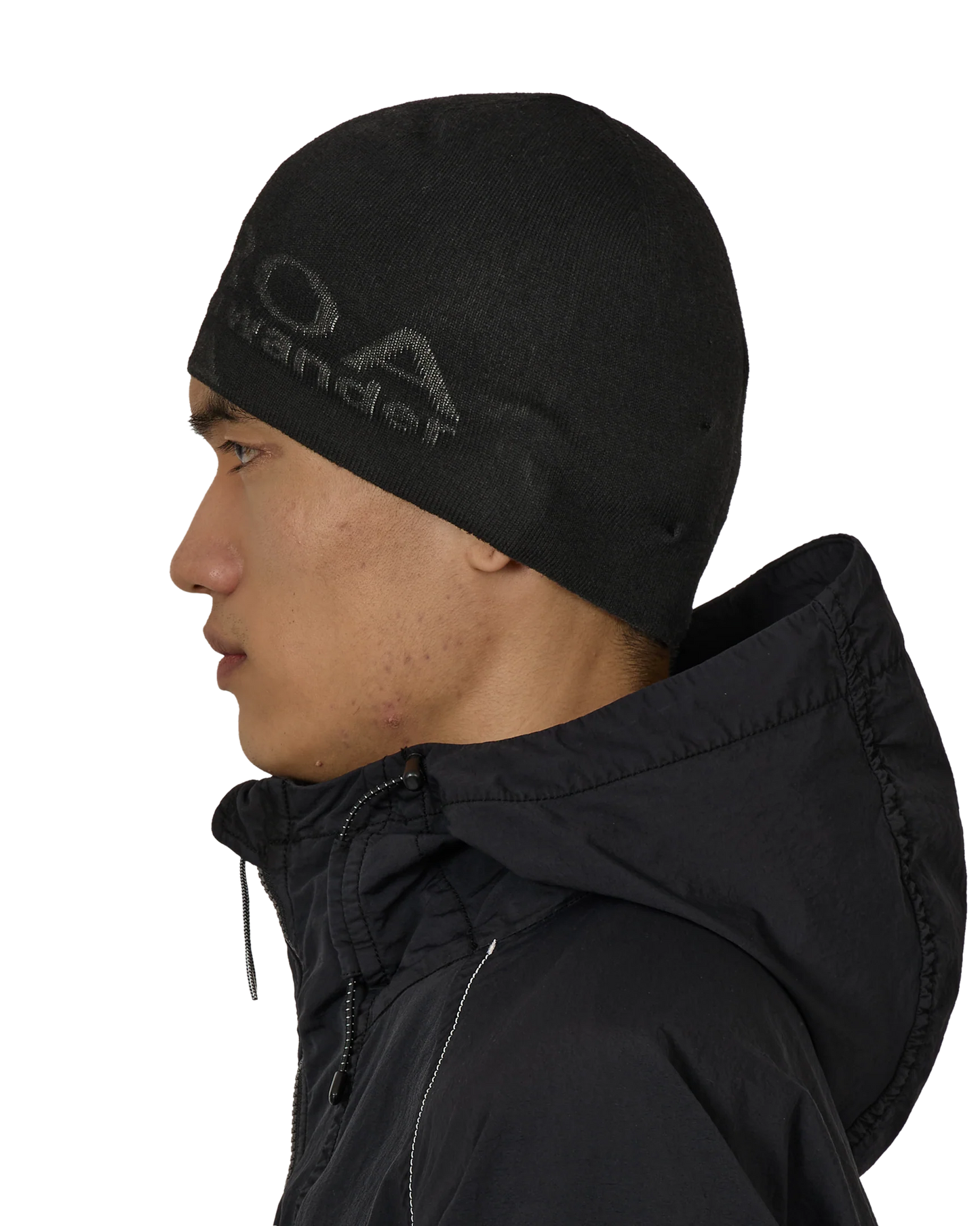 Black Logo Cotton Beanie