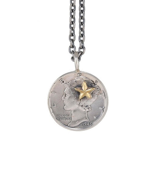 10¢ Brass Star Pendant Necklace