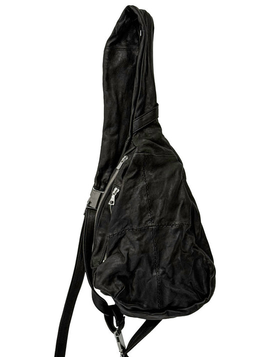 Black Leather Sling Bag