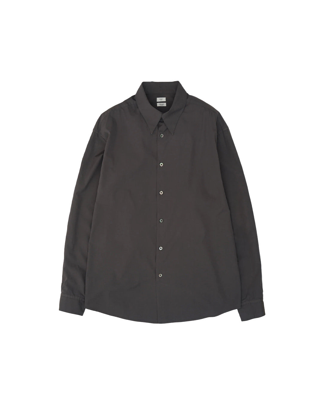 Charcoal Suvin Gold Cotton Poplin Loose Fit Shirt