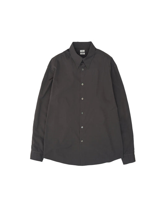Charcoal Suvin Gold Cotton Poplin Loose Fit Shirt
