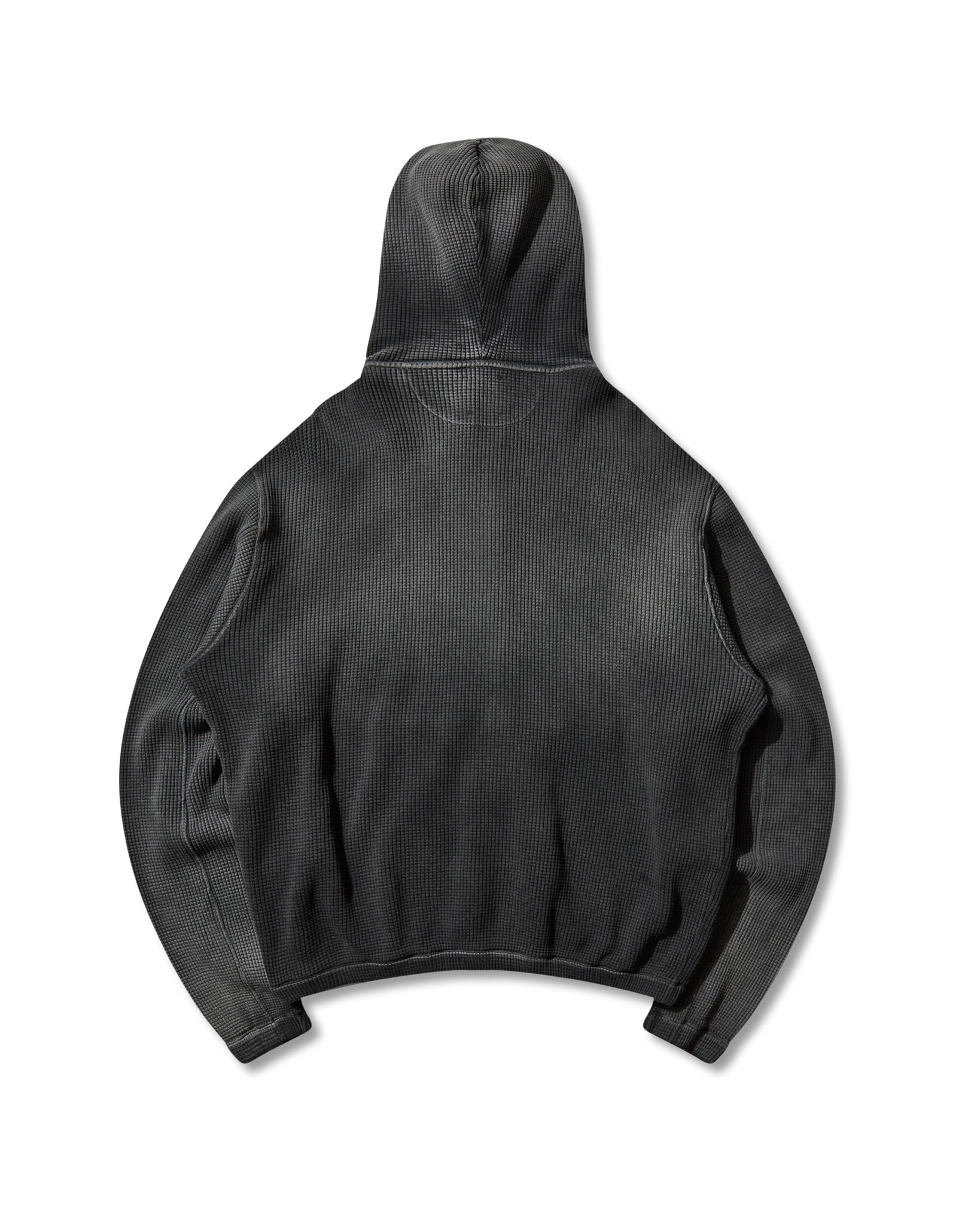 Black Bee Sun Faded Waffle Zip Up Hoodie