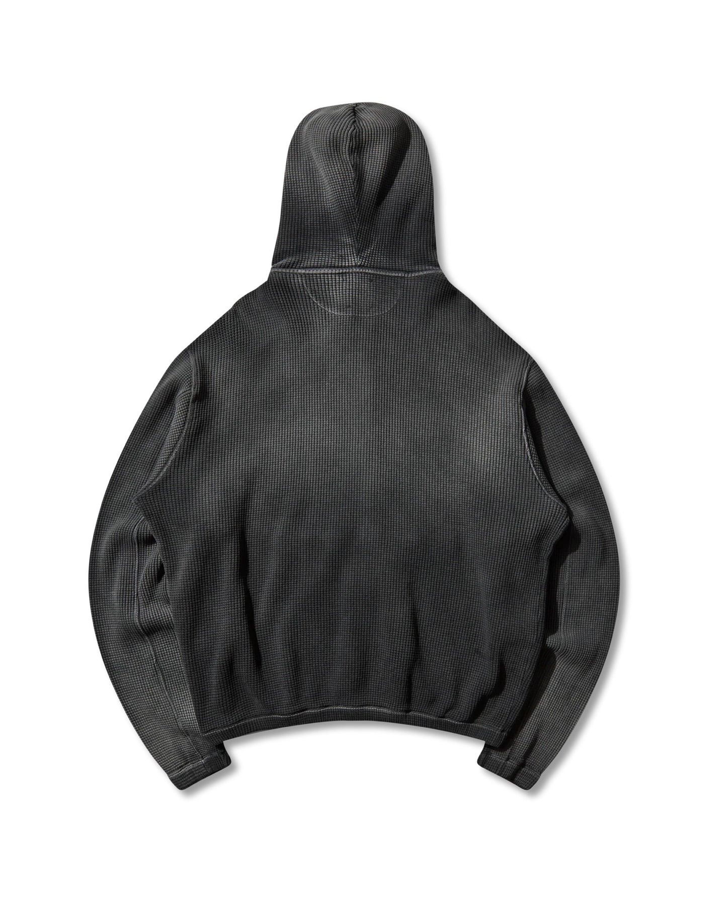 Black Bee Sun Faded Waffle Zip Up Hoodie