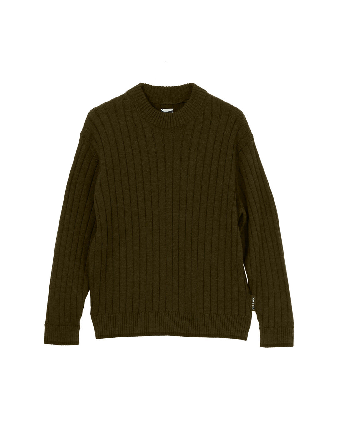 Army Green Rib Crew Neck Workwear
