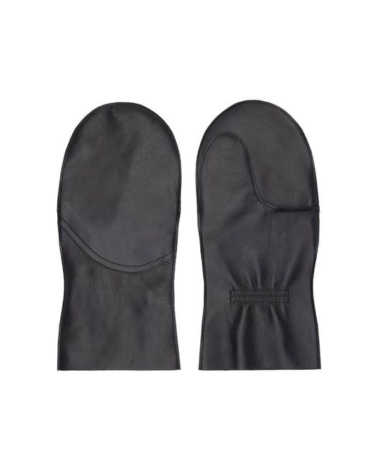 Black Leather Mittens