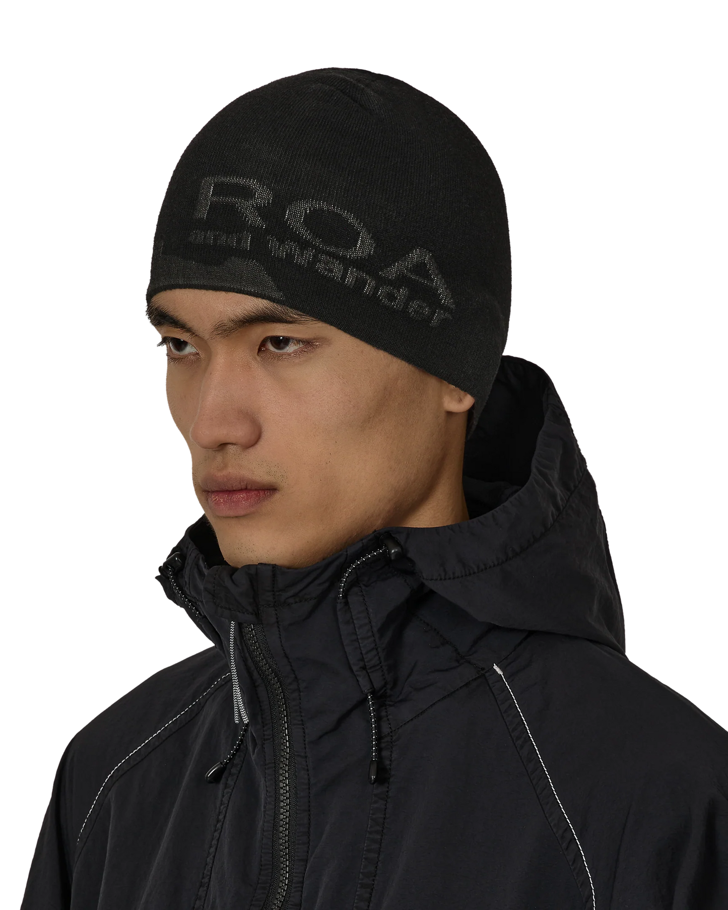 Black Logo Cotton Beanie