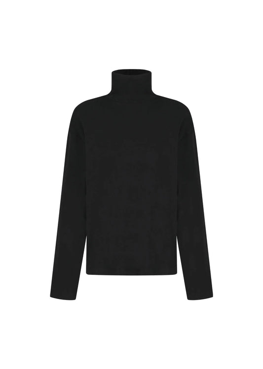 Black Slim Fit Turtle Neck T-Shirt