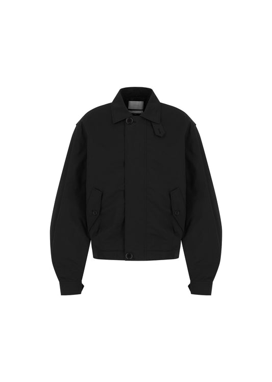 Black Padded Cotton Nylon Jumper