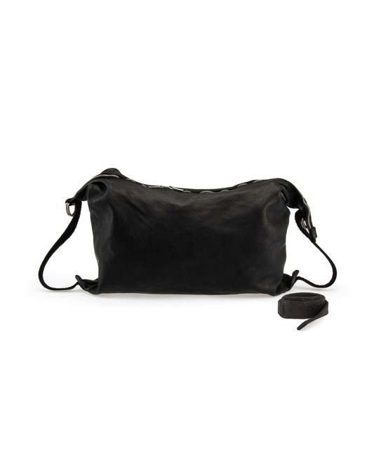 GUIDI Black Q15 Medium Leather Crossbody Bag