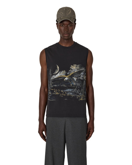 Washed Black Fai Sleeveless Tee