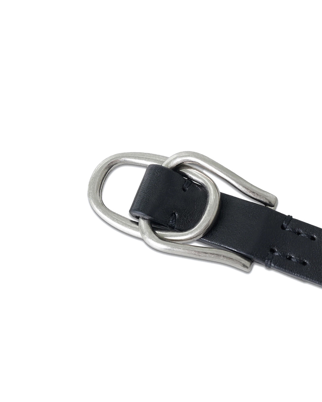 Black Double Buckel Leather Belt