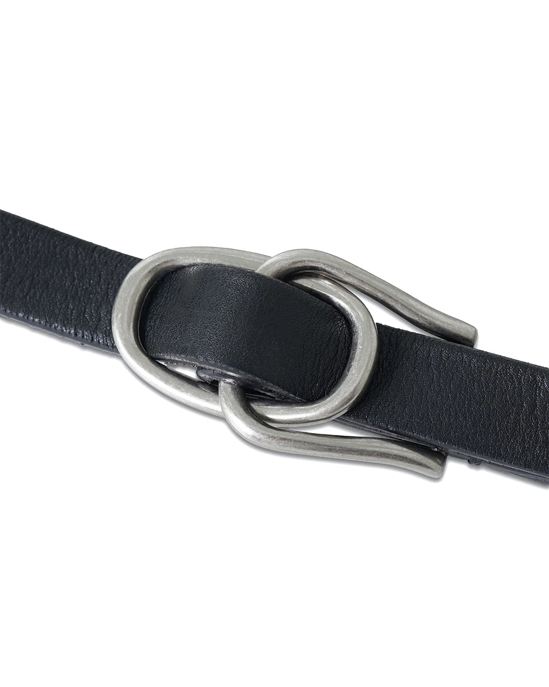 Black Double Buckel Leather Belt